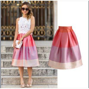 Chicwish Lollipops Color Block Printed Midi Skirt SIZE MEDIUM